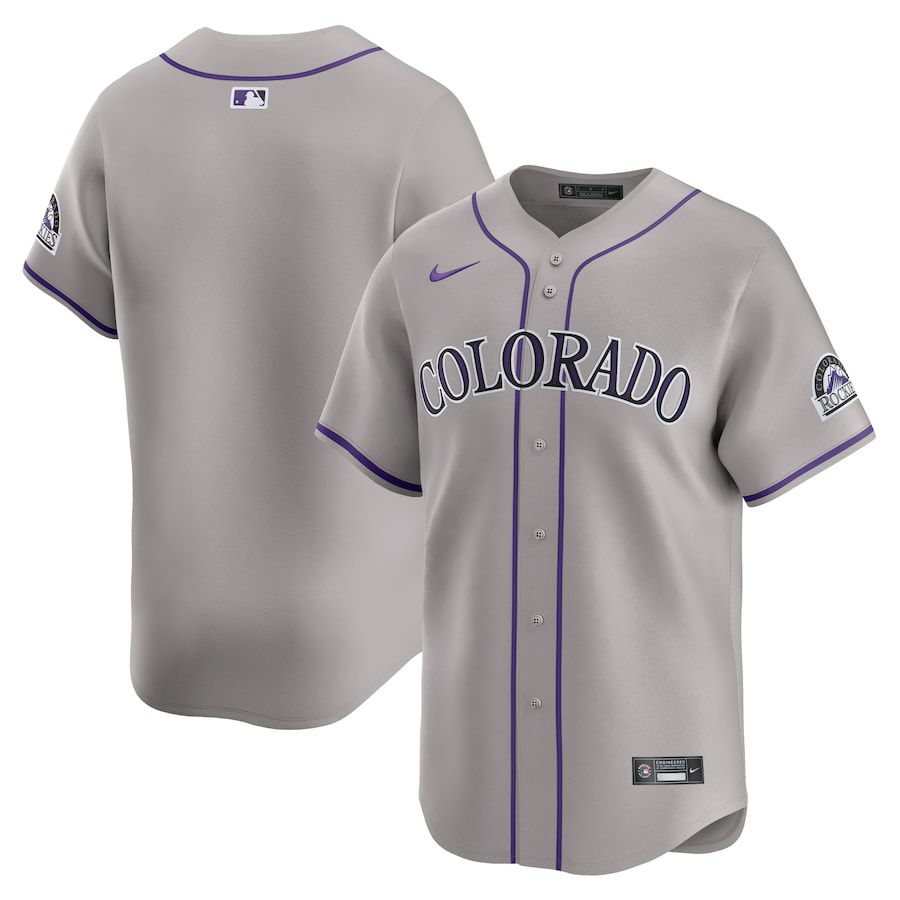 Men Colorado Rockies Blank Nike Gray Road Limited MLB Jersey->colorado rockies->MLB Jersey